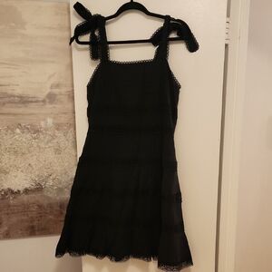Jovonna London Black Lace-Trim Dress